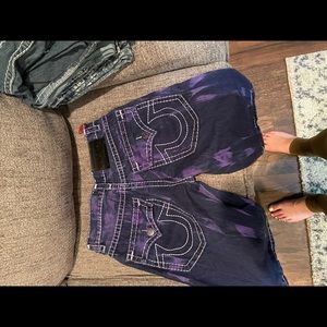 Purple True Religion Jean shorts
